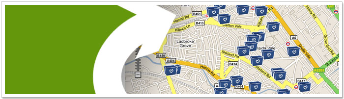 Map of recycling locations